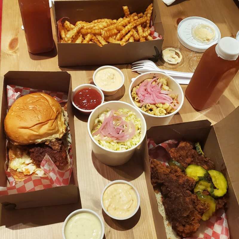 This spread from Downlow Chicken Shack in East Vancouver is to die for! Order it to go the next time you visit East Van.