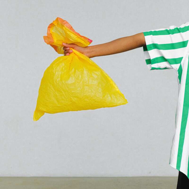 Garbage bags and other bags can be a great option for soft things like bedding and pillows!